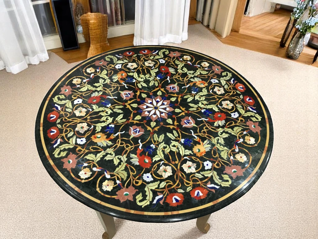 Handcrafted Black Marble Coffee Table : Pietradura Designer Modern Furniture